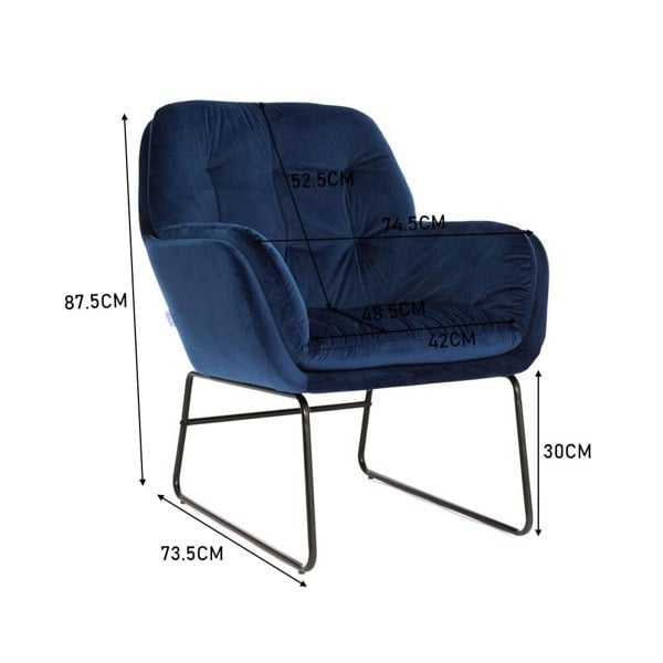 75cm Wide Faux Leather Armchair Double Layer Padded Occasional Chair Other Occasional Chairs Living and Home