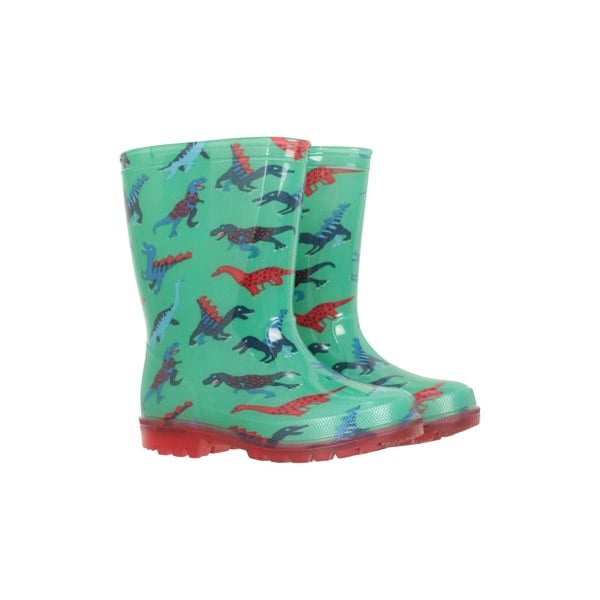 Mountain Warehouse Childrens/Kids Splash Dinosaur Light Up Wellington Boots - Green
