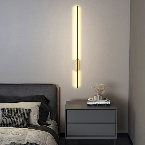 Modern Gold Aluminum Linear LED Wall Lighting Fixture 100cm Wall Lamps Living and Home Warm