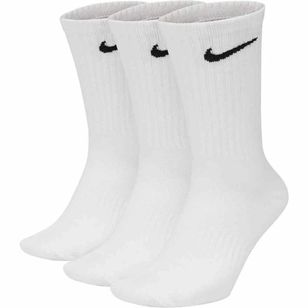 Nike Everyday White Socks Lightweight Dri Fit Crew Sports Socks 3 Pack