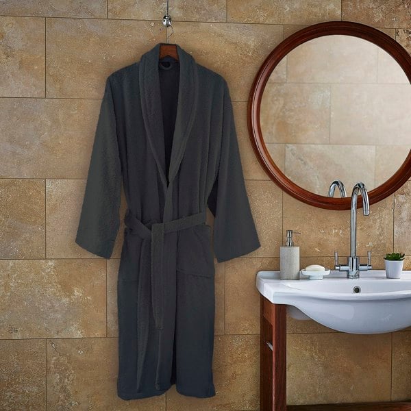 Martex Cotton Terry Towelling  Charcoal Robe
