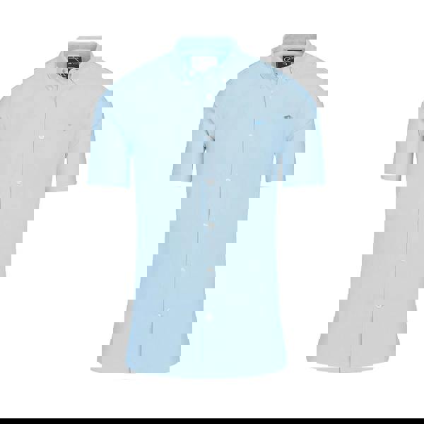 Raging Bull Mens Oxford Lightweight Short-Sleeved Shirt - Sky Blue - 