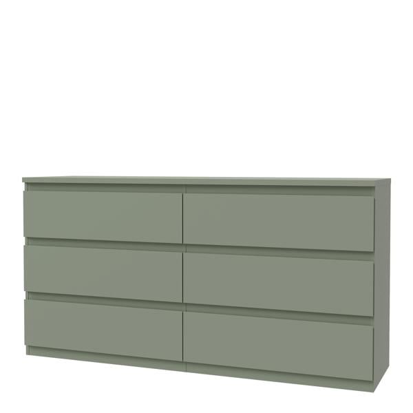 Edmore 6 Drawer Wide Chest in Sage Green