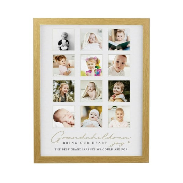 Personalised Memento Company Personalised Grandchildren Oak Multi Photo Frame