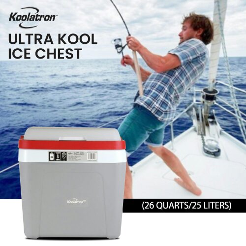Koolatron Portable Cool Box 25L Mini Ice Chest Cooler Carry Handle for Camping Beach Fishing Travel RV