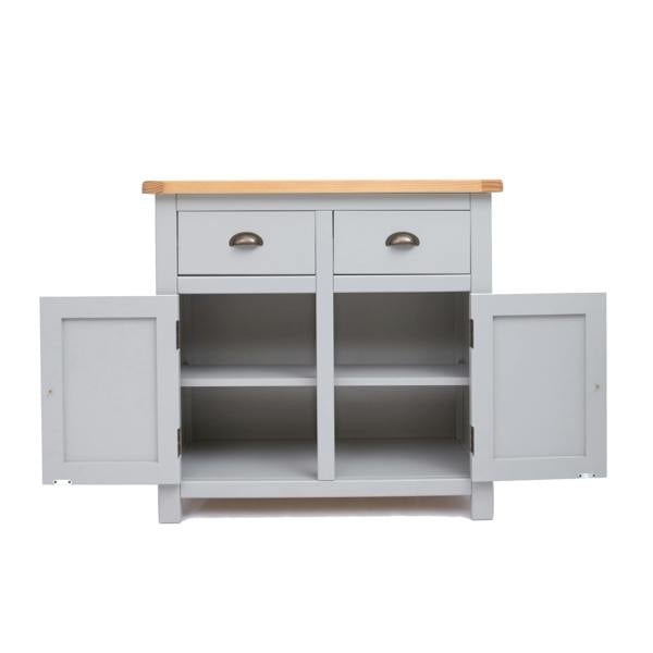Cabinet Bits Argenta Light Grey 2 Drawer 2 Door Sideboard Brass Cup Handle