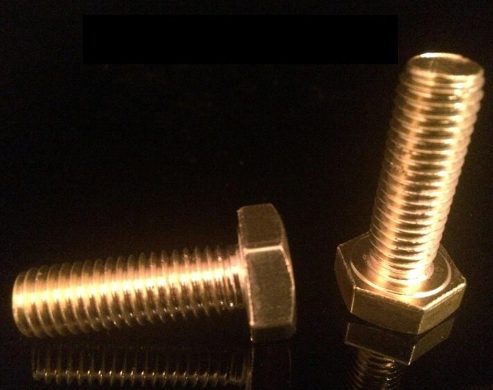 Fixaball M10 Brass Hex Set Screw Fully Threaded Bolt DIN933