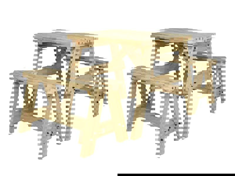 Victoria Rounded Picnic Table and Benches Set – Wooden Outdoor Dining Set for Gardens, Patios, and Picnics
