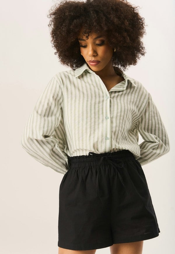 Gini London Black Draw String Short