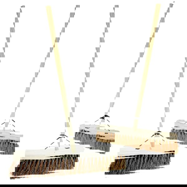  1 x Coco Soft Bristle 18" Long Handle Indoor Outdoor Sweeping Brush