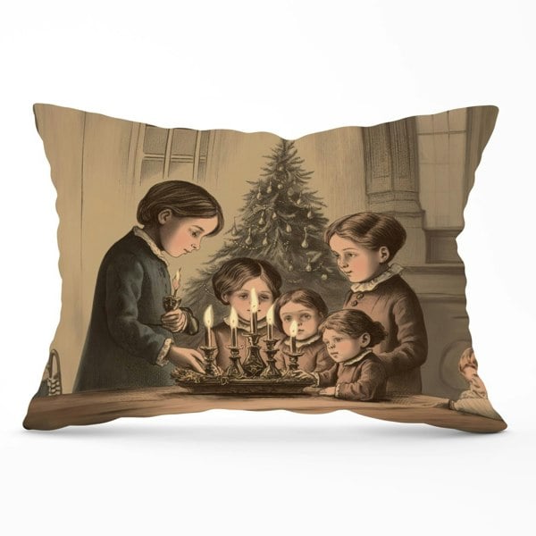 Warren Reed Christmas Candles Cushions