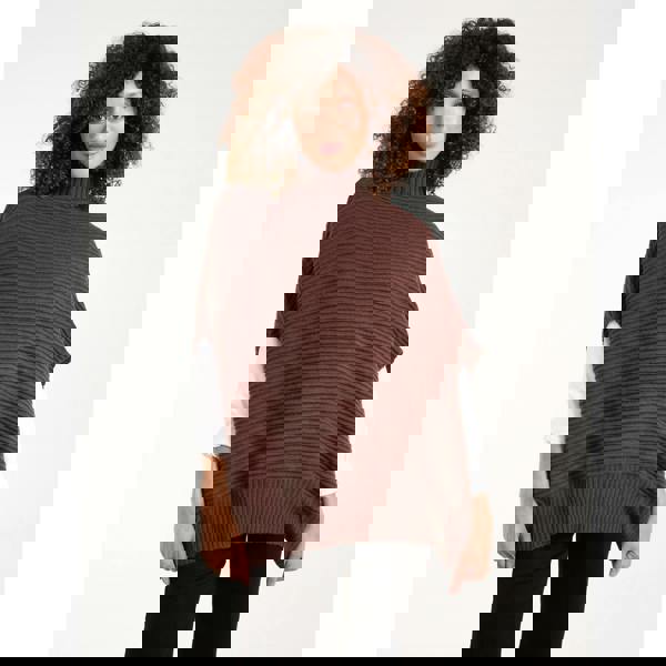 Blue Vanilla High Neck Oversized Ribbed Tabard Jumper