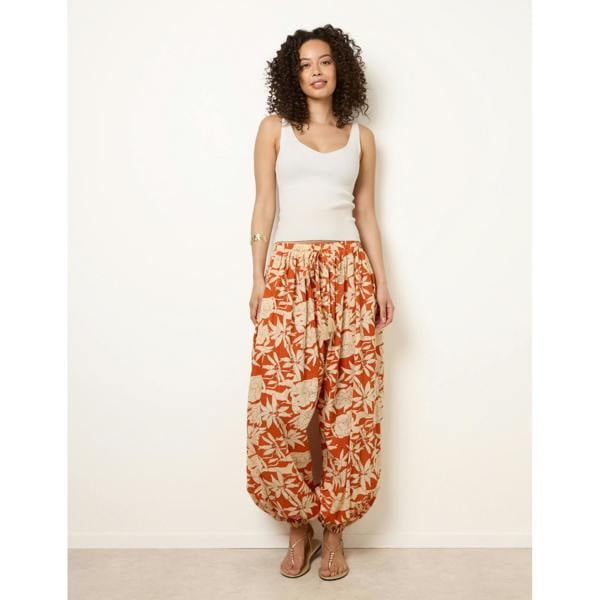 Blue Vanilla Floral Balloon Pants