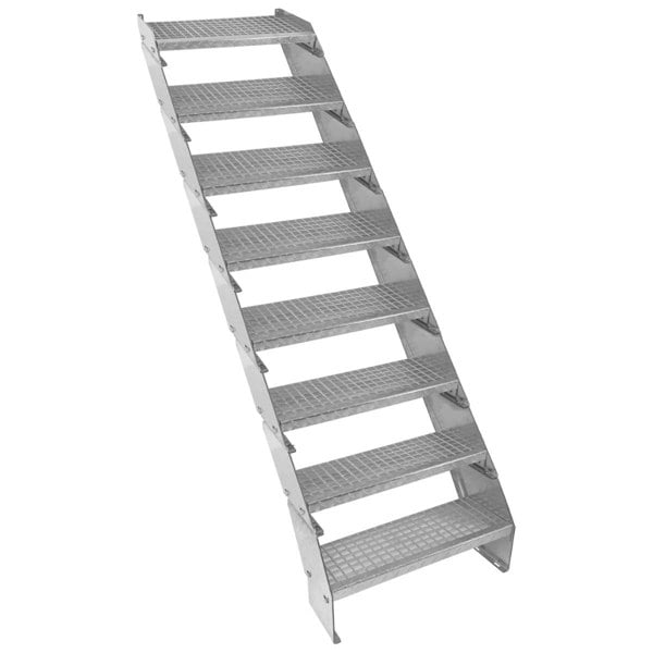 Monstershop Adjustable 8 Section Galvanised Staircase - 600mm Wide