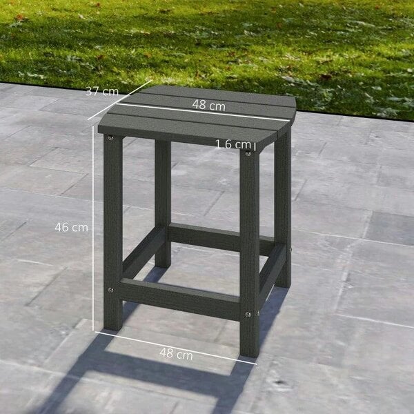 Outdoor Side Table, Garden Coffee Table, All-Weather Adirondack Side Table for Garden, Beach, Indoor Outdoor, Grey