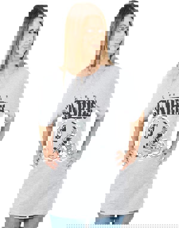 NFL Womens Grey Las Vegas Raiders Short Sleeved T-Shirt