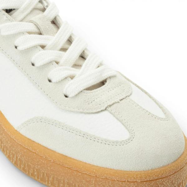Tamaris Men's White Leather Black Stripe Sneakers