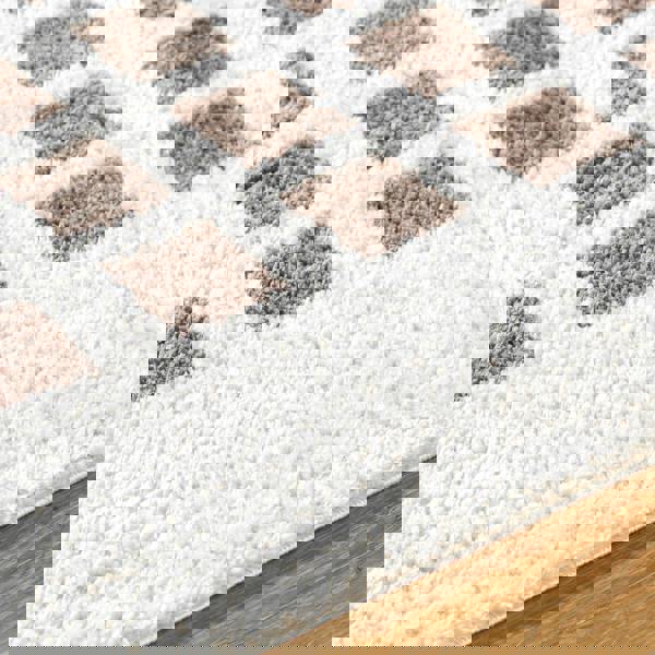 Livabliss Fossay Shag-Washable Beige Brown Modern High Pile Rug