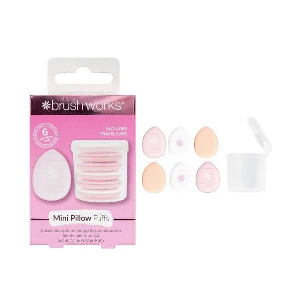 Brushworks Mini Pillow Puffs - 6 Pack