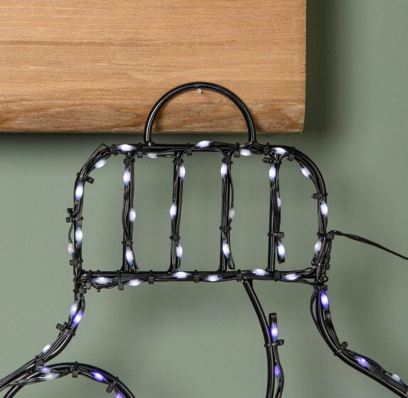 Samuel Alexander 78cm Metal Hanging Christmas Bauble with 245 Static & Twinkling LEDs in Blue & White