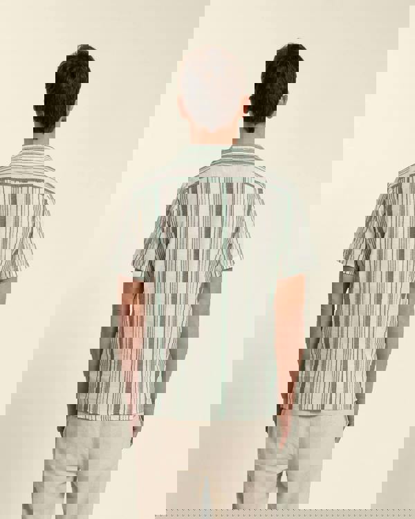 Larsson & Co Green Striped Short Sleeve Shirt