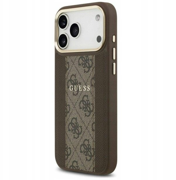 Guess 4G Stripe Case with MagSafe for iPhone 17 Pro Max 6.9" Brown - GUHMP17XPG4SEMCW