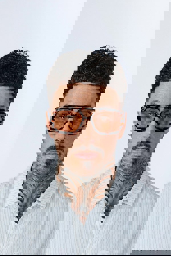 SVNX Tortoiseshell Navigator Sunglasses with Orange Lenses