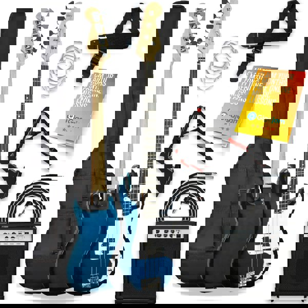 3rd Avenue Rocket Series Electric Bass Guitar Pack Bass Guitars#colour_Blueburst