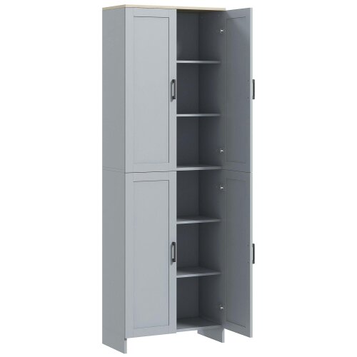 Wyld Haus Keketa 171cm Wooden Grey 4 Door Modern Kitchen Pantry Cabinet