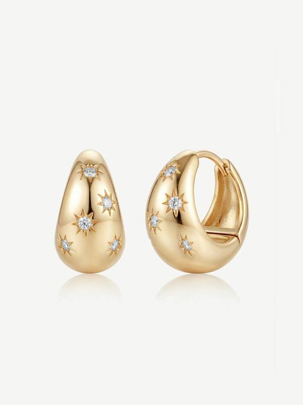 MUCHV Thick Starry Hoop Earrings