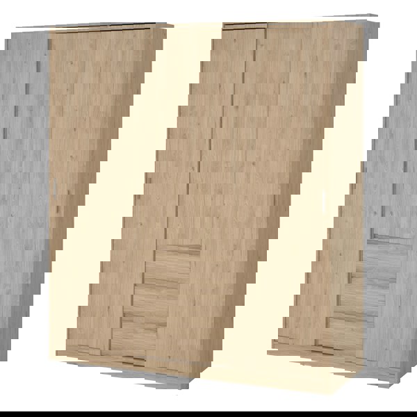 Furniture To Go Naia Wardrobe with 2 sliding doors + 1 door + 3 drawers in Oak structure Jackson Hickory