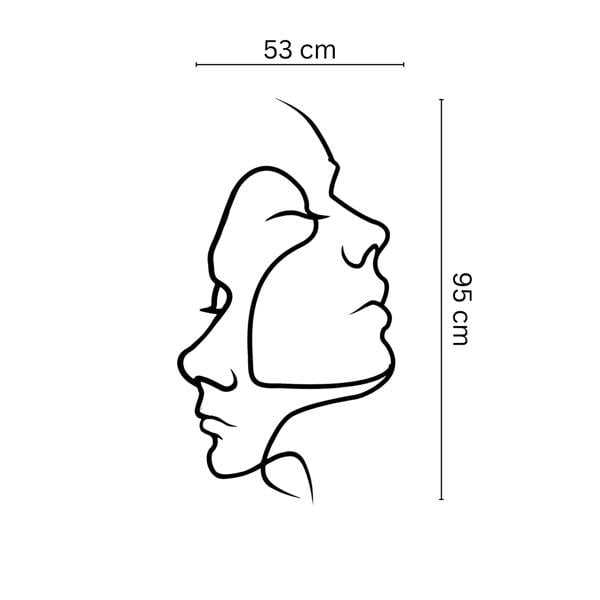Decortie Two Face Minimalist Metal Line Art Wall Decor 95x53