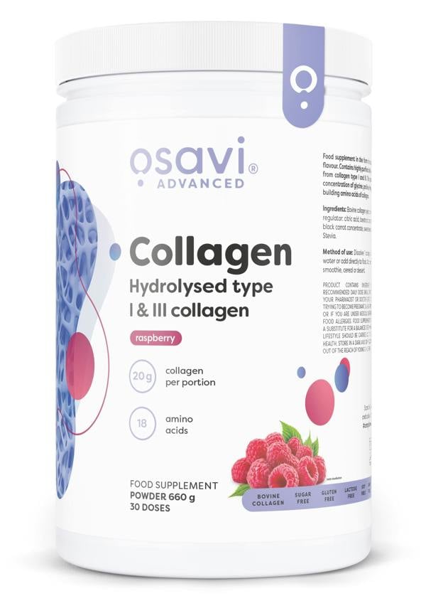 Osavi Collagen Hydrolysed Type I & III, Raspberry - 660g
