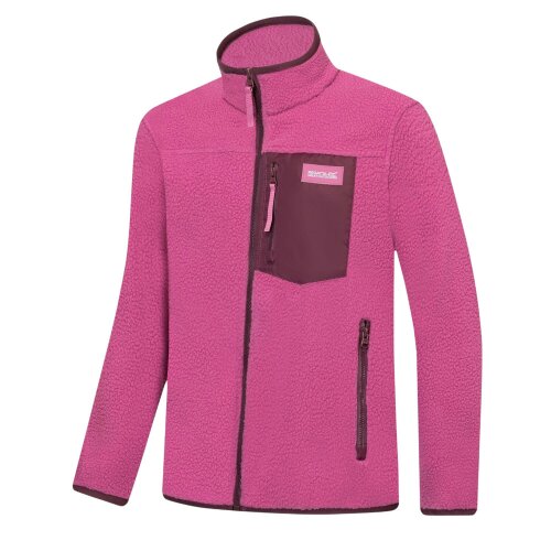 Regatta Kids Frankie Colour Block Fleece Jacket - Violet Fig - Violet Fig - 70% Polyester/30% Recycled Polyester