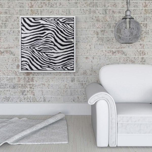 Warren Reed Zebra Texture Pattern Framed Canvas