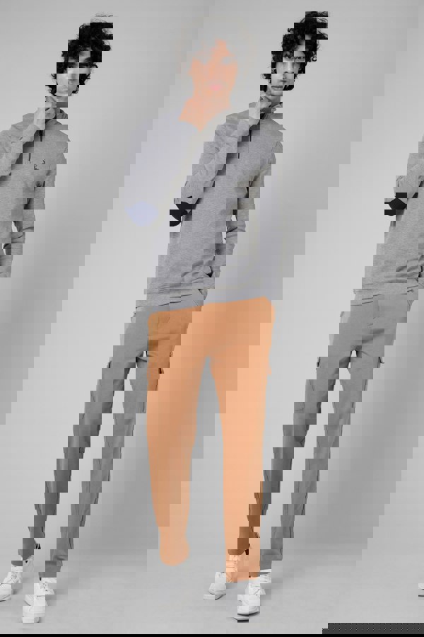 ENORSIA Elbow Patch Half Zip Sweatshirt