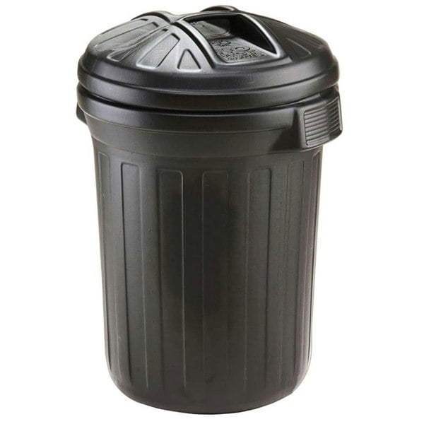 2 x Black Large 80 Litre Capacity Dustbin Heavy Duty Outdoor Shatterproof Refuse/Rubbish Bin With Lid