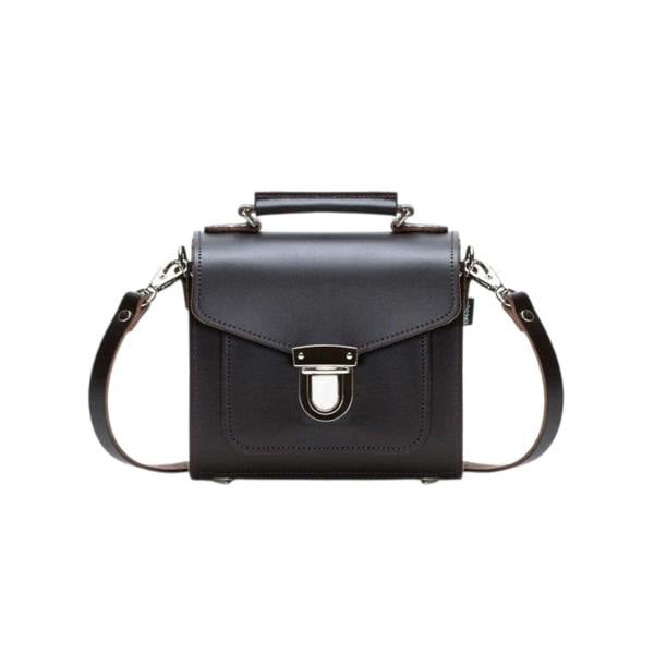Zatchels Handmade Leather Sugarcube Handbag - Dark Brown