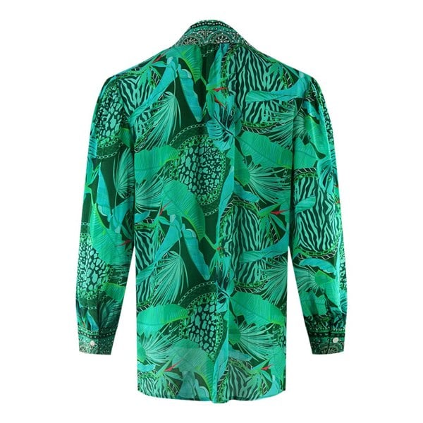 Inoa Valdivian Rainforest 1202114 Long Sleeve Blouse Silk Shirt - Green