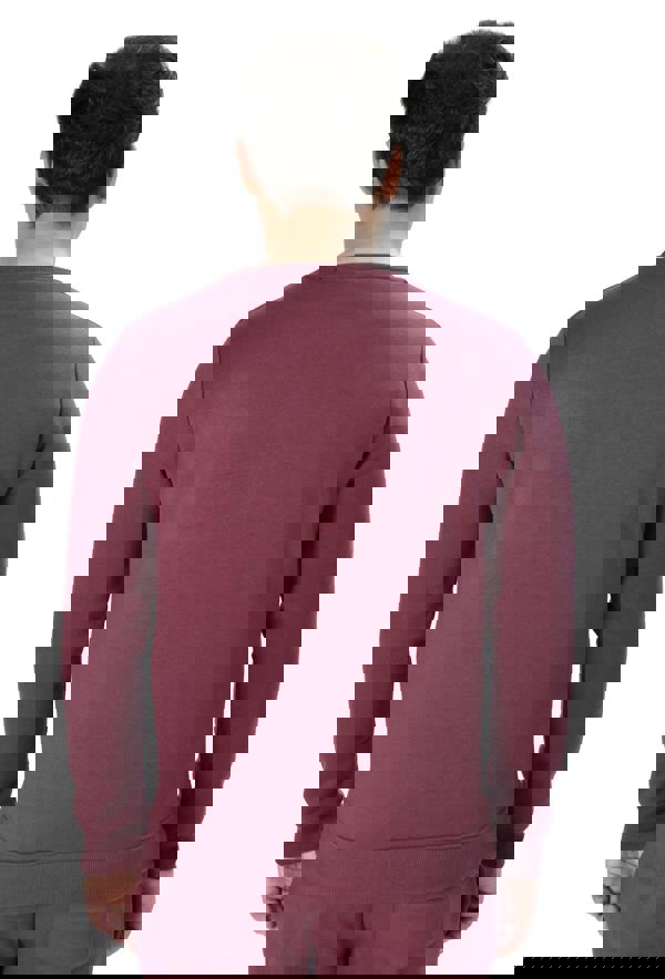 Smart Living Classic Plain Crew Neck Long Sleeve Pullover Sweatshirt Jumper - Burgundy