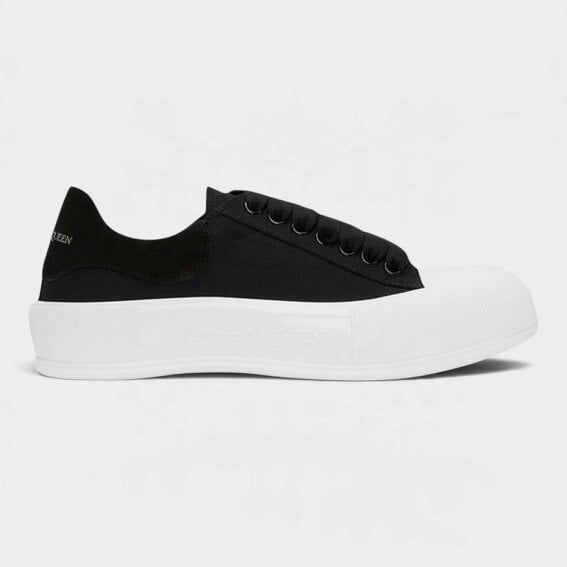 Alexander McQueen Deck Plimsoll Low Black White