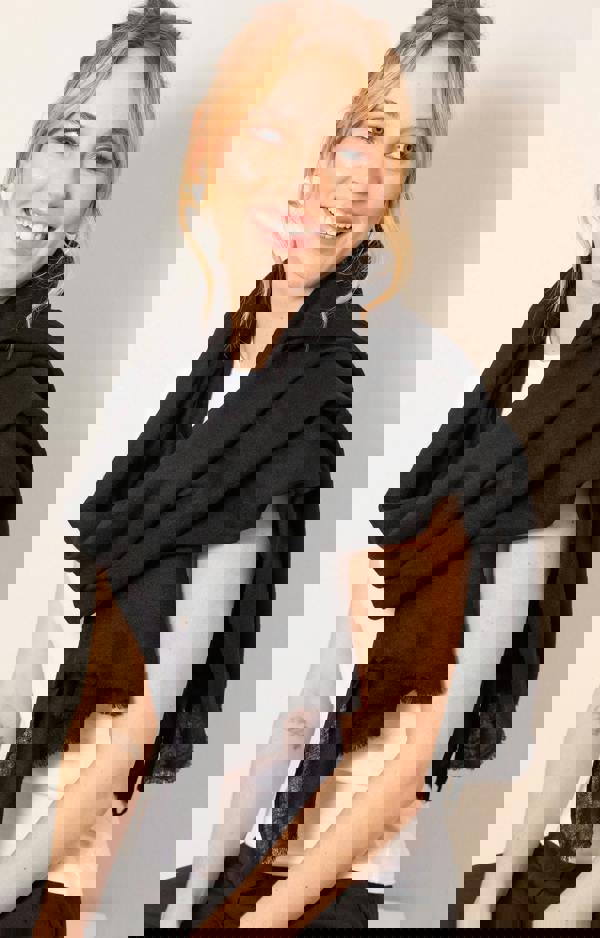 Alie Street London Aurielle Silk Wool Scarf - Black