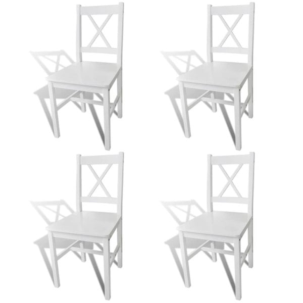 Berkfield Dining Chairs 4 pcs White Pinewood