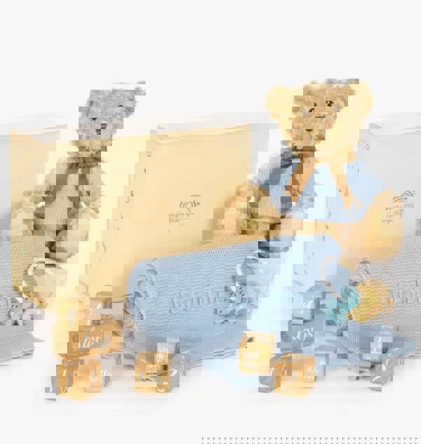 The Baby Gifting Company Milestone Snuggles Personalised Baby Gift Set