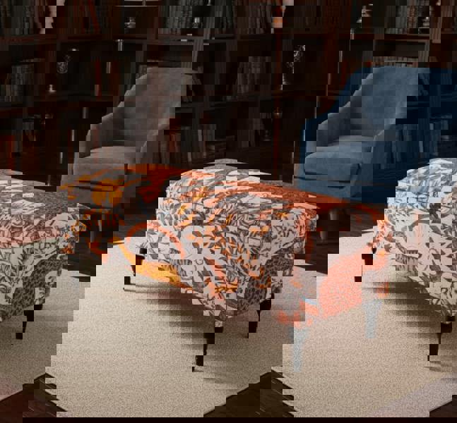 Zambezi multicolour storage ottoman coffee table bench with patterned fabric - ISTOOLS