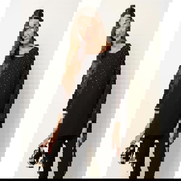 Blue Vanilla Rhinestone Tunic Top