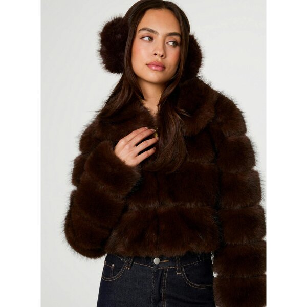 Pink Vanilla Faux Fur Cropped Coat