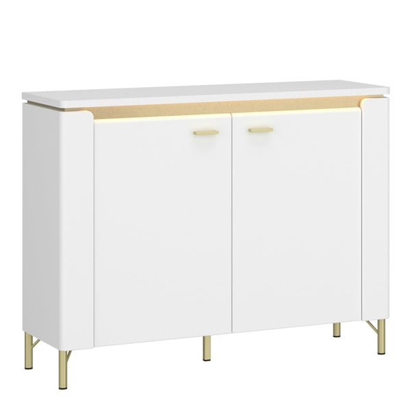 Furniture To Go Lazio Sideboard 2 Door in Alpine White/White Gloss