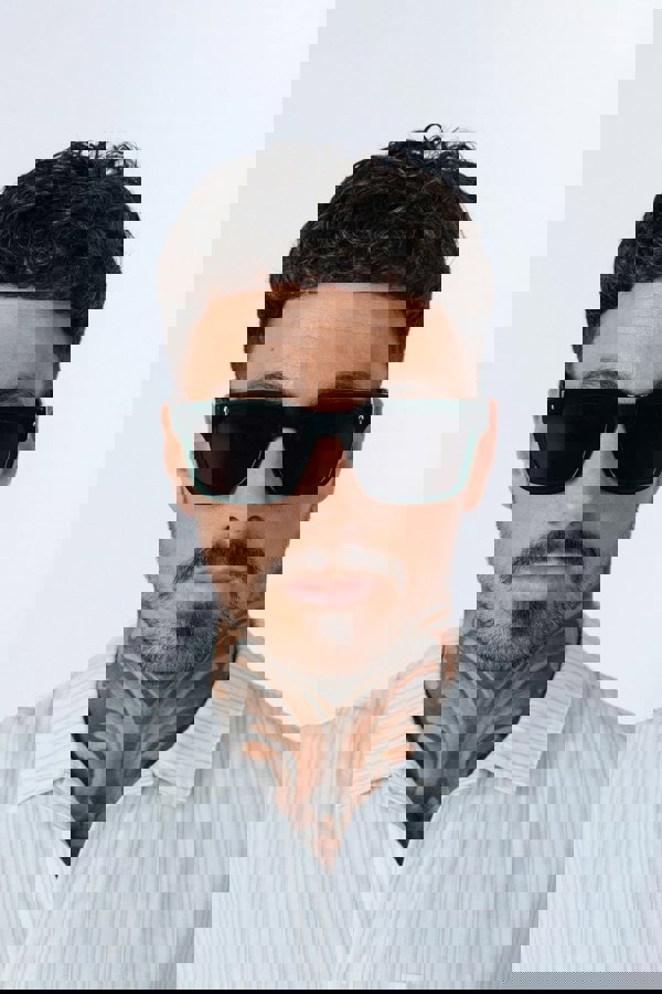 SVNX Square Sunglasses in Green Black