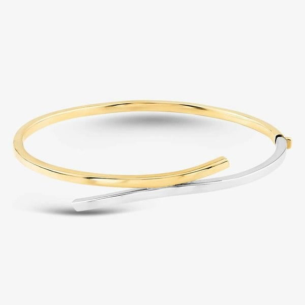 T. H. Baker 9ct Yellow Gold Two Colour Crossover Bangle BN488